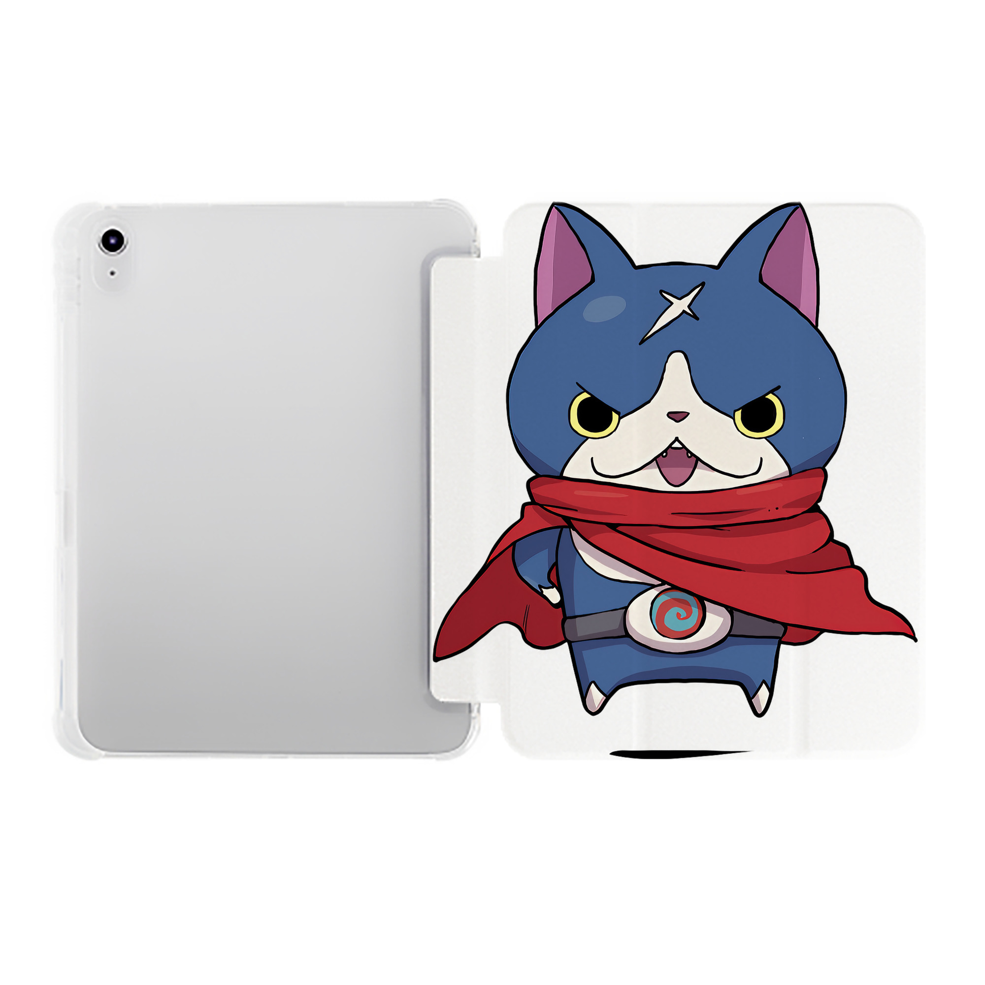 （画像用） 妖怪ウォッチ Yo-kai Watch IPad ケース ペン収納付き 三つ折りスタンド PUレザー×シリコン 対応機種9.5/10.5/10.9インチ